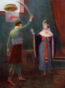 Han var i stor vrede och höll sitt svärd i sin hand av Edwin Arthur Norbury