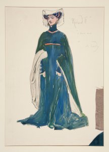 En dam, kostymskiss för Henry Irving av Edwin Austin Abbey