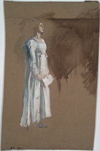 En figur i klassisk klädsel. av Edwin Austin Abbey