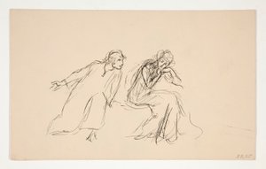 Angelo och Isabella (studie för .1104) - Akt II, Scen IV, Mått för Mått av Edwin Austin Abbey