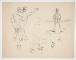 Diverse mansfigurstudier av Edwin Austin Abbey