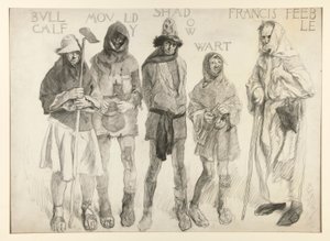 Innan Justice Shallow av Edwin Austin Abbey