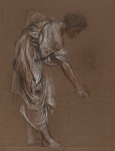 Böjande kvinna i klassisk klänning - studera för av Edwin Austin Abbey