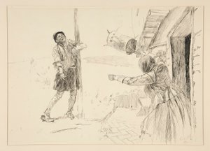 Christopher Sly, illustration för Introduktion, Scene ii, Taming of the Shrew av Edwin Austin Abbey