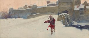Kompositionsstudie för av Edwin Austin Abbey