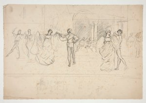 Kompositionsstudie för av Edwin Austin Abbey