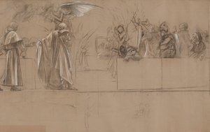 Kompositionsstudie för av Edwin Austin Abbey