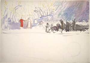Kompositionsstudie för av Edwin Austin Abbey
