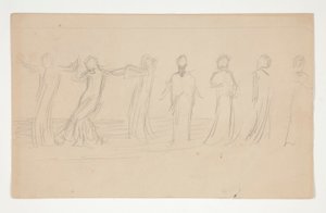 Kompositionsstudie för av Edwin Austin Abbey