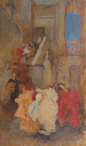 Kompositionsstudie, möjligen för A Measure av Edwin Austin Abbey