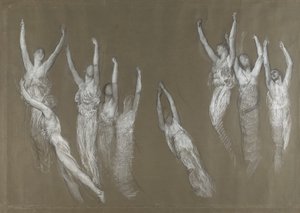 Kompositionsstudie för av Edwin Austin Abbey