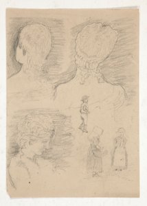 Teckning av en skulpturbyst av Edwin Austin Abbey