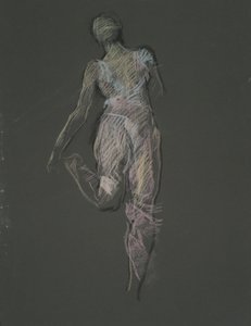 Tidig figurstudie för av Edwin Austin Abbey