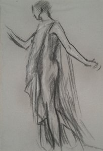 Tidig figurstudie för av Edwin Austin Abbey