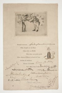 Etsning av E.A. Abbey: The Kinsmen - (illustration till en fransk vers) av Edwin Austin Abbey