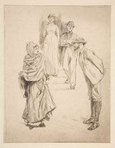Figur Scen, studera för av Edwin Austin Abbey