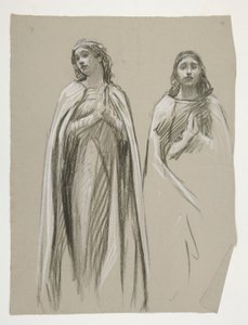 Figurstudier för The Golden Tree(?), från The Quest of the Holy Grail (en serie med femton målningar för Boston Public Library, färdigställd 1901) av Edwin Austin Abbey