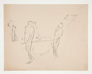 Figurstudie - två män som bär en bår av Edwin Austin Abbey