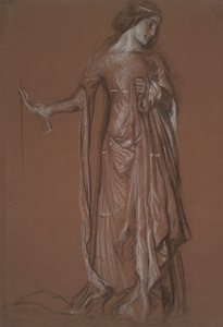 Figurstudie. Kol och krita på rött papper. av Edwin Austin Abbey