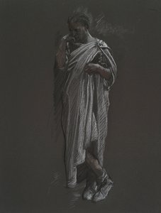 Figurstudie för av Edwin Austin Abbey
