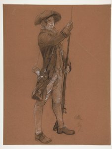 Figurstudie för av Edwin Austin Abbey