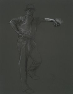 Figurstudie för av Edwin Austin Abbey