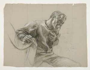 Figurstudie för av Edwin Austin Abbey