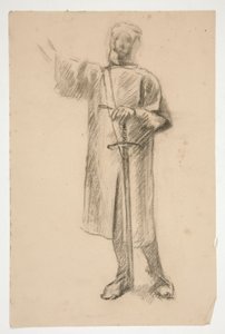 Figurstudie för av Edwin Austin Abbey