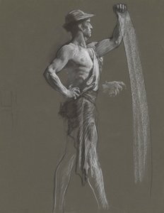 Figurstudie för av Edwin Austin Abbey