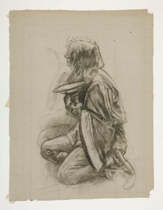 Figurstudie för kung Arthur av Edwin Austin Abbey