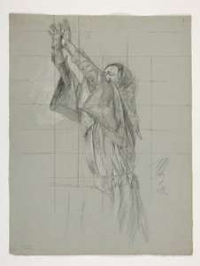 Figurstudie för kung Arthur av Edwin Austin Abbey