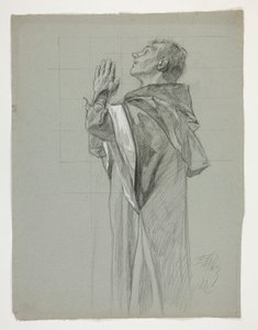 Figurstudie för kung Arthur av Edwin Austin Abbey