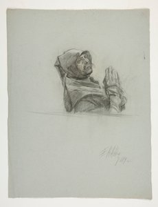 Figurstudie för kung Arthur av Edwin Austin Abbey