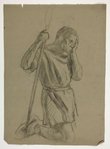 Figurstudie för kung Arthur av Edwin Austin Abbey