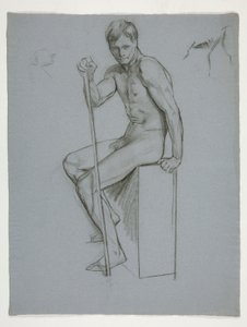 Figurstudie för The Spirit of Vulcan, Genius of the Workers in Iron and Steel, capitol rotunda, Harrisburg, Pennsylvania av Edwin Austin Abbey