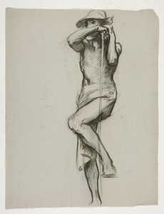 Figurstudie för The Spirit of Vulcan, Genius of the Workers in Iron and Steel, capitol rotunda, Harrisburg, Pennsylvania av Edwin Austin Abbey