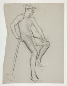 Figurstudie för The Spirit of Vulcan, Genius of the Workers in Iron and Steel, capitol rotunda, Harrisburg, Pennsylvania av Edwin Austin Abbey