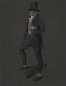 Figurstudie för figur av Dr Casper Wistal i av Edwin Austin Abbey
