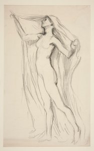 Figurstudie för väggmålning vid State Capitol-byggnaden i Harrisburg, Pennsylvania, 1902-1911 (slutförd av John Singer Sargent) av Edwin Austin Abbey