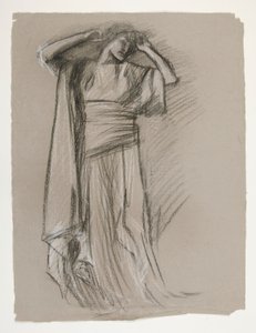 Figurstudie för Castle of the Maidens(?), från The Quest of the Holy Grail (en serie med 15 målningar för Boston Public Library, färdigställd 1901) av Edwin Austin Abbey