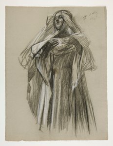 Figurstudie för Infant Galahad, från The Quest of the Holy Grail (första av en serie av femton väggmålningar för Boston Public Library, färdig 1901)