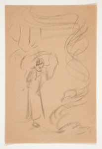 Figurstudie, möjligen för Prospero i av Edwin Austin Abbey
