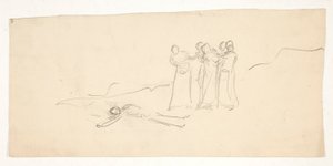 Figurer, skiss till en oidentifierad Shakespeare-pjäs av Edwin Austin Abbey