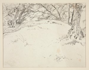 Skogsscen av Edwin Austin Abbey