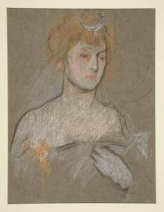 Kvinnans huvud och axlar, porträtt av Edward VII av Edwin Austin Abbey