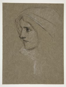 Head of Cordelia, från kung Lear av Edwin Austin Abbey