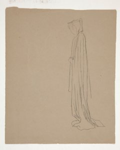 Hooded Figur (recto); Studie av en mansfigur (verso) av Edwin Austin Abbey