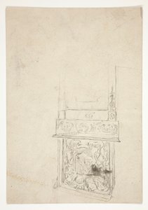 Interiörstudie av skorstensstycke av Edwin Austin Abbey
