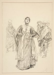 Katharina, illustration för akt I, scen i, Taming of the Shrew av Edwin Austin Abbey