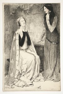Katherine och Alice - Akt III, Scen V, kung Henry V av Edwin Austin Abbey